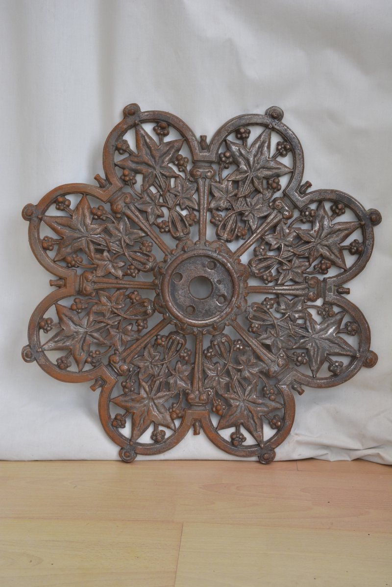Antique Victorian Cast Iron Ceiling Rose, Ivy Leaf Design - Image 2